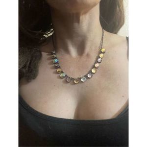 Pretty MULTICOLORED STONE CHOKER NECKLACE